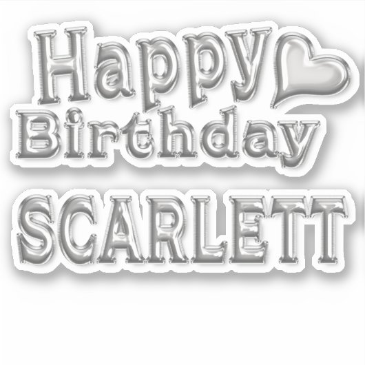 Scarlett Happy Birthday silver Aufkleber Sticker シール (正面)