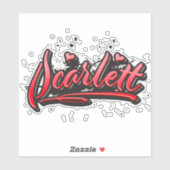 Scarlett red Heart Graffiti Aufkleber Sticker シール (シート)
