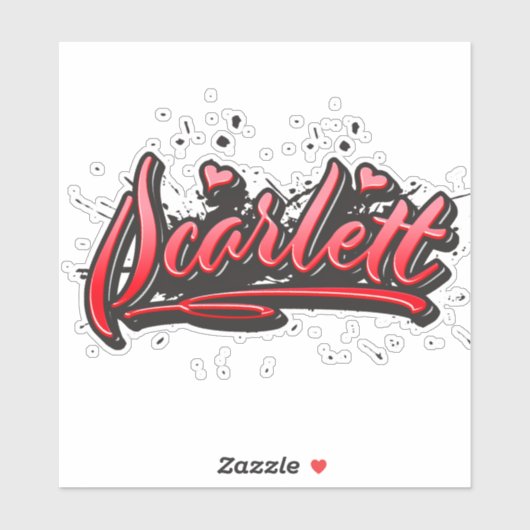 Scarlett red Heart Graffiti Aufkleber Sticker シール (シート)