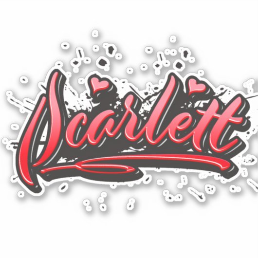 Scarlett red Heart Graffiti Aufkleber Sticker シール (正面)
