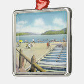 Scaroon領域からのビーチそして桟橋の眺め メタルオーナメント (左)