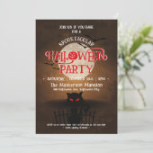 Scarry Black Cat, Bats & Full Moon Halloween Party 招待状 (スタンド正面)