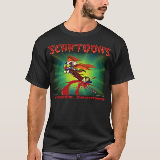 SCARTOONSの黒のピエロのTシャツ Tシャツ (正面)