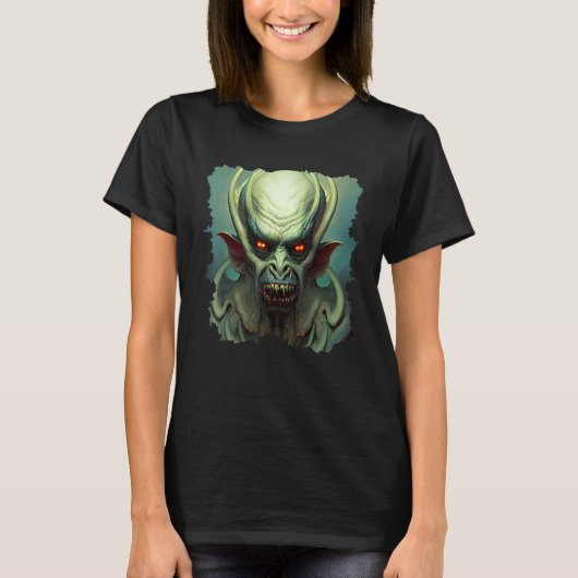 Scary Aquatic Horror Demon Nightmare Unique Digita Tシャツ (正面)