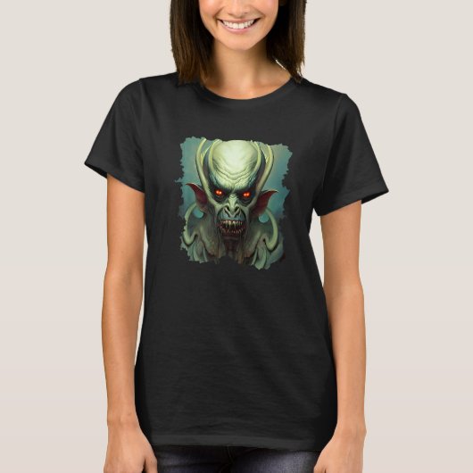 Scary Aquatic Horror Demon Nightmare Unique Digita Tシャツ (正面)