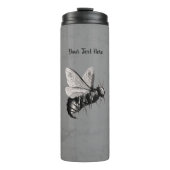 Scary Black White Bee Big Eyes Skulls Wings Grey タンブラー (正面)