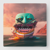 Scary boat スクエア壁時計 (正面)