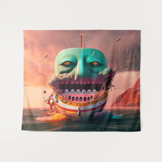 Scary boat タペストリー (正面(横))