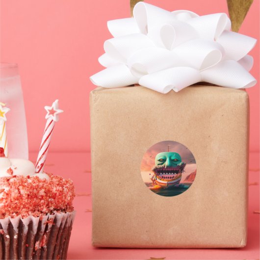 Scary boat ラウンドシール (パーティー)