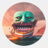 Scary boat ラウンドシール (正面)