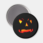 Scary Carved Halloween Pumpkin Face マグネット (正面/裏面)