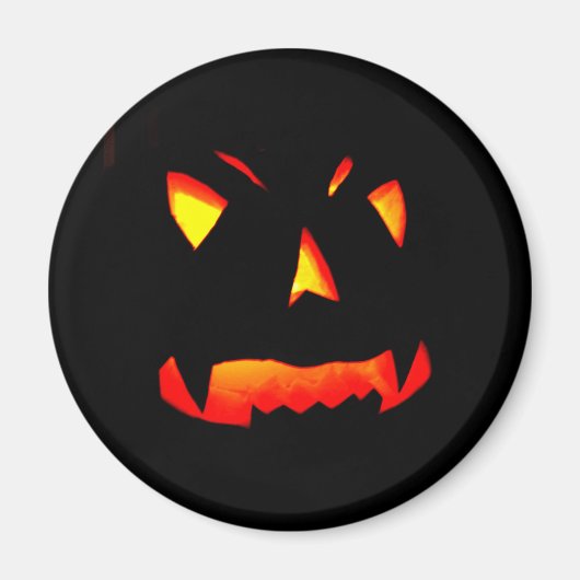 Scary Carved Halloween Pumpkin Face マグネット (正面)