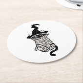 Scary cat wrapped ラウンドペーパーコースター (アングル)