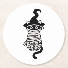 Scary cat wrapped ラウンドペーパーコースター