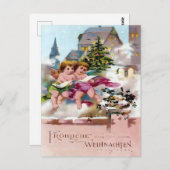 Scary Christmas Devil & Naughty List Warning ポストカード (正面/裏面)