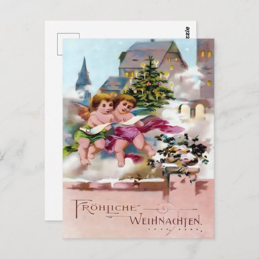 Scary Christmas Devil & Naughty List Warning ポストカード (正面/裏面)