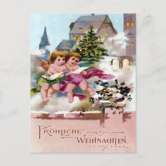 Scary Christmas Devil & Naughty List Warning ポストカード (正面)