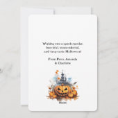 Scary Church Graveyard Pumpkins Bat Halloween Card シーズンカード (裏面)