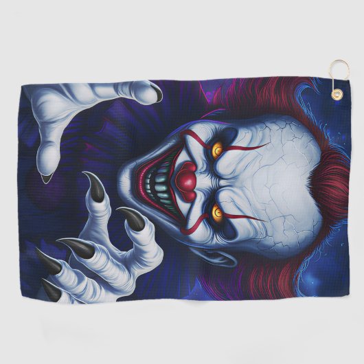 Scary Clown Golf Towel  ゴルフタオル (横)