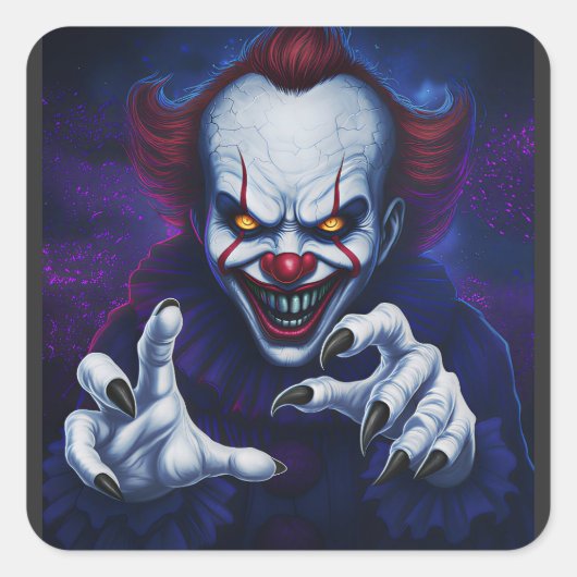Scary Clown Sticker スクエアシール (正面)