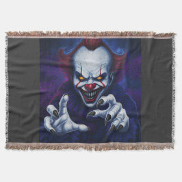Scary Clown Throw Blanket スローブランケット