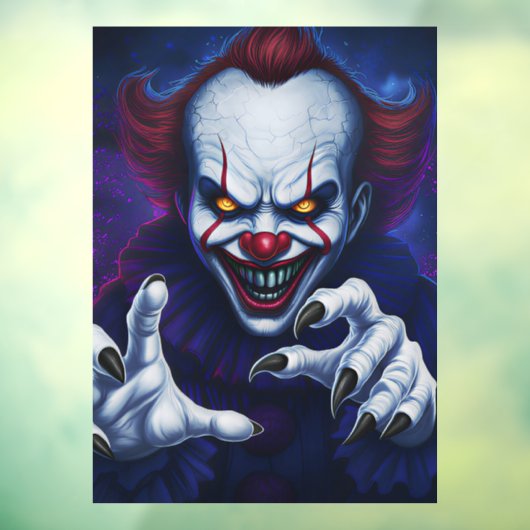Scary Clown Window Cling ウィンドウサイン (シート3)