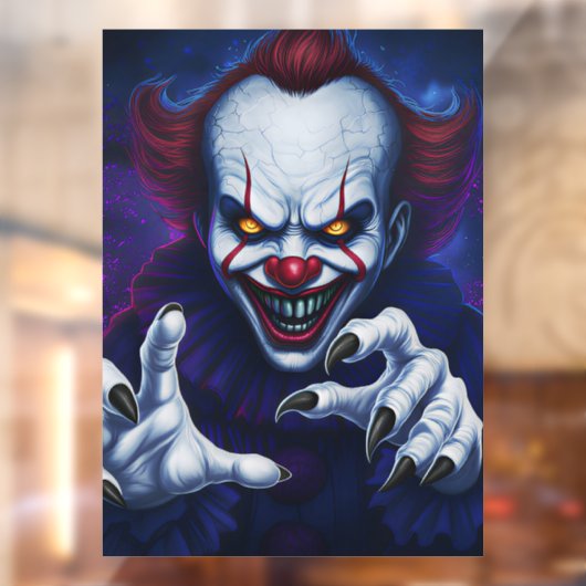 Scary Clown Window Cling ウィンドウサイン (シート2)