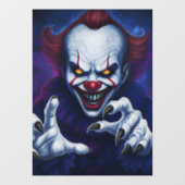 Scary Clown Window Cling ウィンドウサイン (シート)
