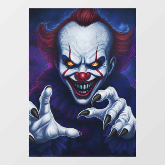 Scary Clown Window Cling ウィンドウサイン (シート)