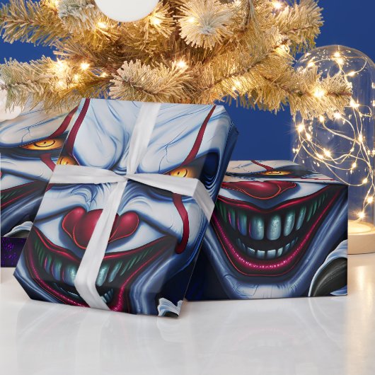 Scary Clown Wrapping Paper ラッピングペーパー (クリスマス)