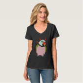 Scary Devil Costume Parrot I Moustache Parakeet Tシャツ (正面フル)