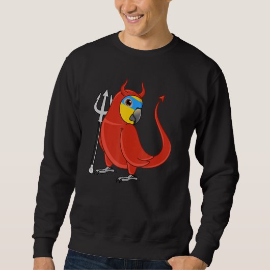 Scary Devil Costume Parrot I Orange-winged Amazon スウェットシャツ (正面)