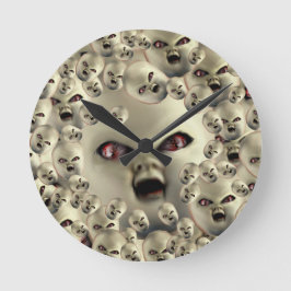 scary doll-face products dark art ラウンド壁時計