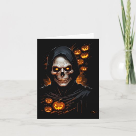 Scary Face Halloween Costume T-shir  カード (正面)