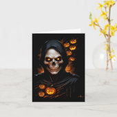 Scary Face Halloween Costume T-shir  カード (黄色い花)