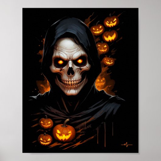 Scary Face Halloween Costume T-shir  ポスター (正面)