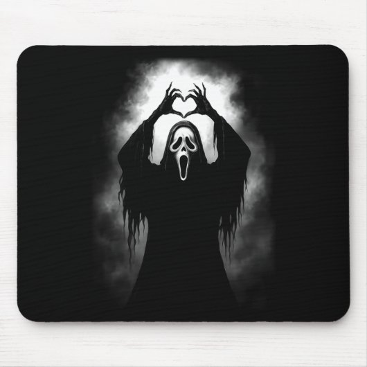 Scary Face Horror Creepy Ghost Heart Hands Hallowe マウスパッド (正面)
