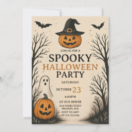Scary Fun Spooky Halloween Party Invitation 招待状