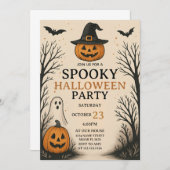 Scary Fun Spooky Halloween Party Invitation 招待状 (正面/裏面)