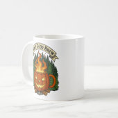 Scary Good Brew Pumpkin Mug Halloween Design コーヒーマグカップ (正面左)