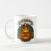 Scary Good Brew Pumpkin Mug Halloween Design コーヒーマグカップ (左)