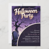 Scary Graveyard Spooky Halloween Party 招待状 (正面)
