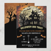 Scary Halloween Birthday Party 招待状 (正面/裏面)