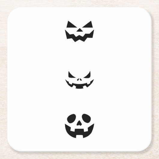 Scary Halloween Faces スクエアペーパーコースター (正面)