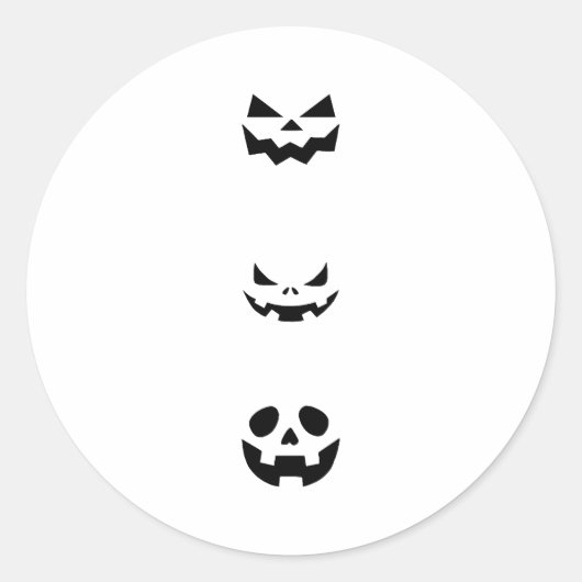 Scary Halloween Faces ラウンドシール (正面)