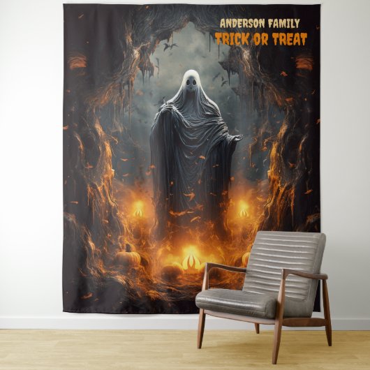 Scary Halloween Ghost Hanging タペストリー (インサイチュ)