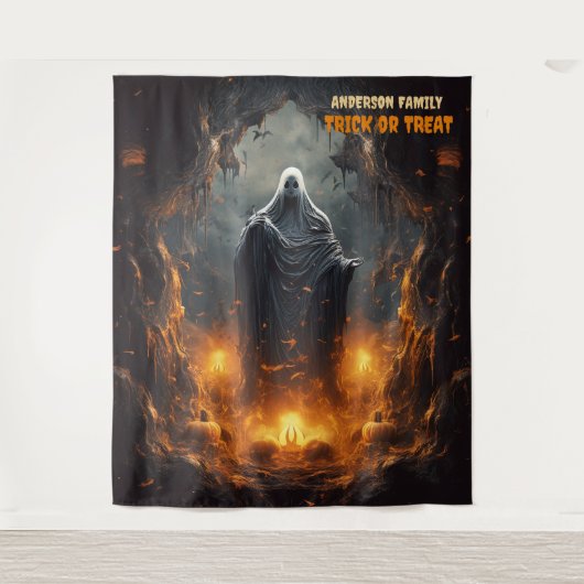 Scary Halloween Ghost Hanging タペストリー (正面)