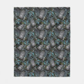 Scary Halloween Grim Reaper Grave Stones Pattern フリースブランケット (正面)