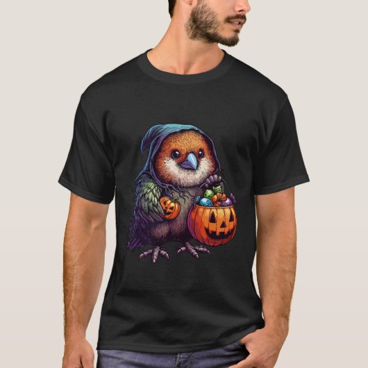 Scary Halloween Kiwi Bird Ghost Spooky Candy Bag 1 Tシャツ (正面)
