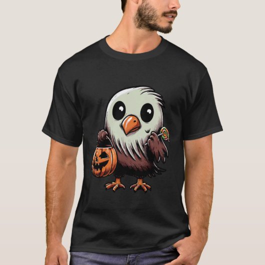 Scary Halloween Kiwi Bird Ghost Spooky Candy Bag 8 Tシャツ (正面)
